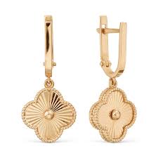 Серьги "Листья" имитация черного турмалина